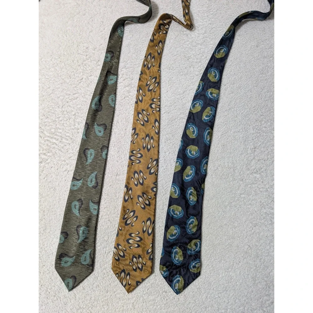 3‎ Pack! Giorgio Armani Ties Mens OS Multicolor Silk Abstract Paisley Italy